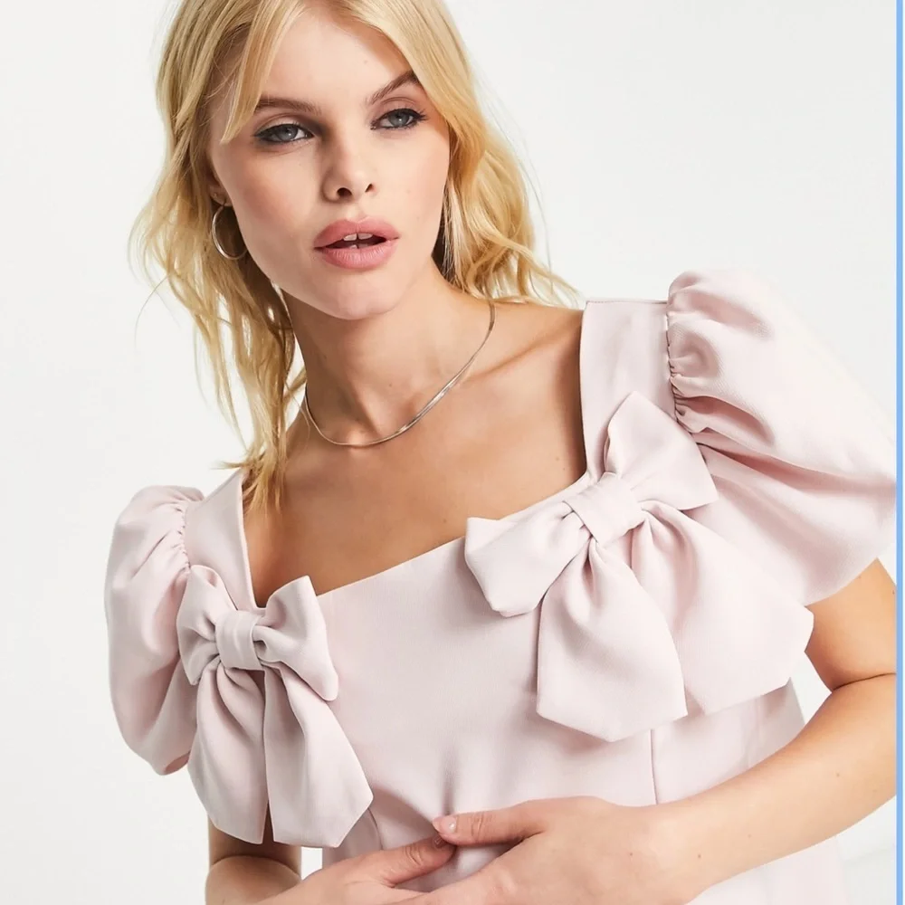 Sister Jane Light Pink Bow Detail Mini Dress Caja 4